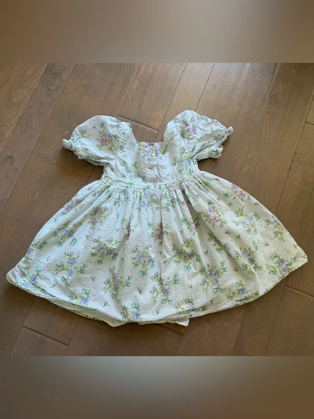 Janie and Jack Floral Seersucker Puff Sleeve Dress